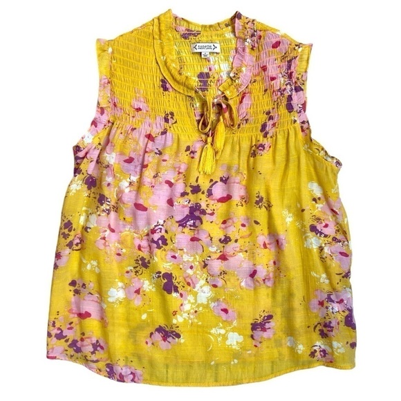 Nanette Lepore Smocked Sleeveless Blouse - Picture 1 of 9